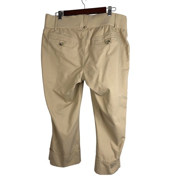 Old Navy Maternity Low Rise Stretch Cropped Ankle‎ Cream Pull-on Pockets Pants - Picture 3 of 9